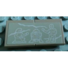 Part 3068x2 2 x Dark Tan Tile Star Wars R2-D2 C3PO ROCK CARVING Indian Jones Lost Tomb 7621 (Sticker) 